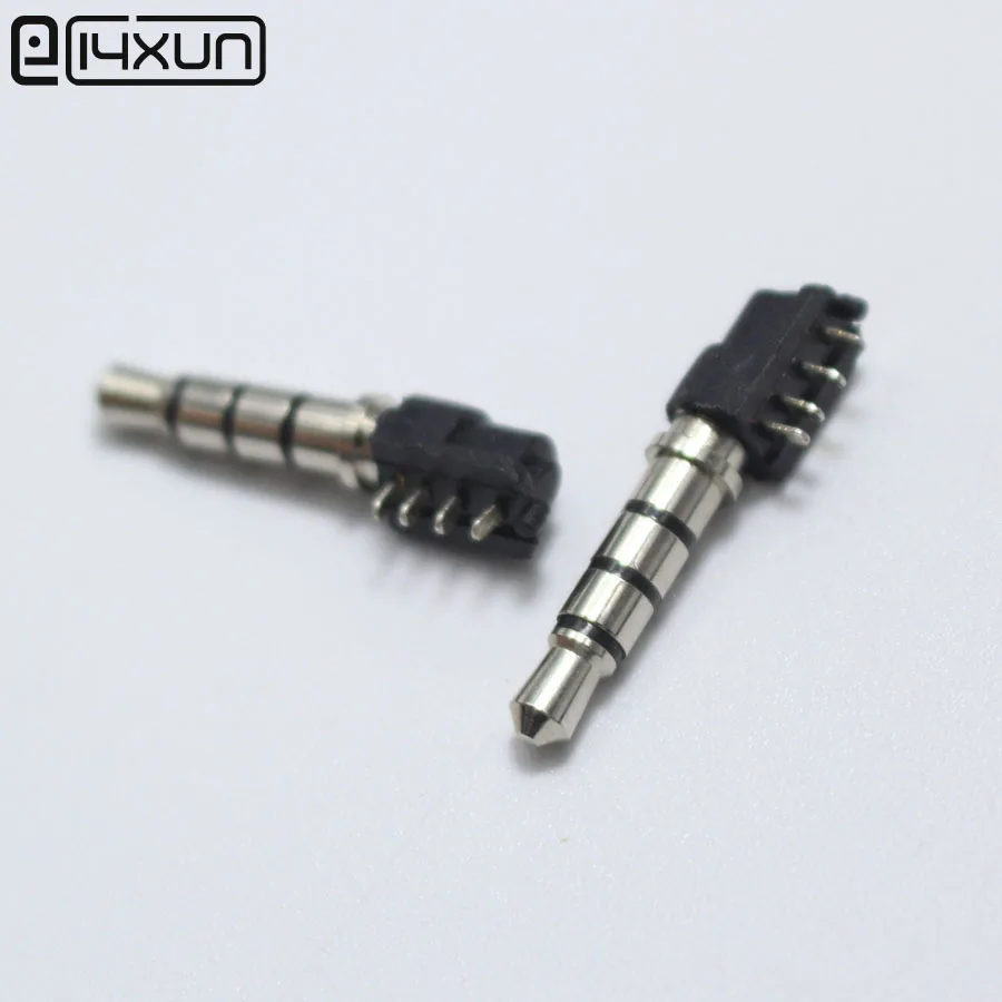 

1pcs 3.5mm Stereo Plug with Pin 3.5 mm 4 Pole Audio Connector Headset Dual Track Headphone DIY Parts