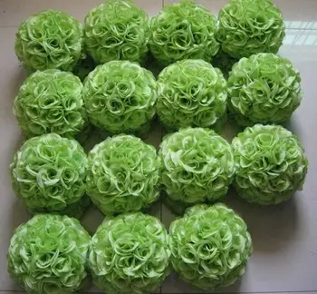 

SPR Hot sales 25cm Diameter Silk Kissing Rose Flowers Ball for Wedding Party Decoration 23 Colors option Free shipping