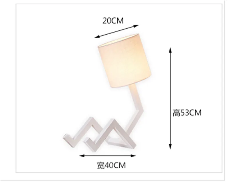 Современный светодиодный Настольный светильник, креативный робот, настольные лампы для детей, прикроватные лампы для спальни, лампа для чтения, тканевый абажур, лампа E27