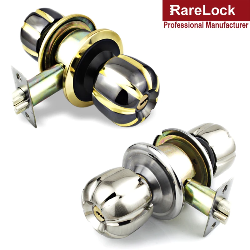 LHX MMS418 Silver Black Golden Spherical Interior Door Lock with Keys