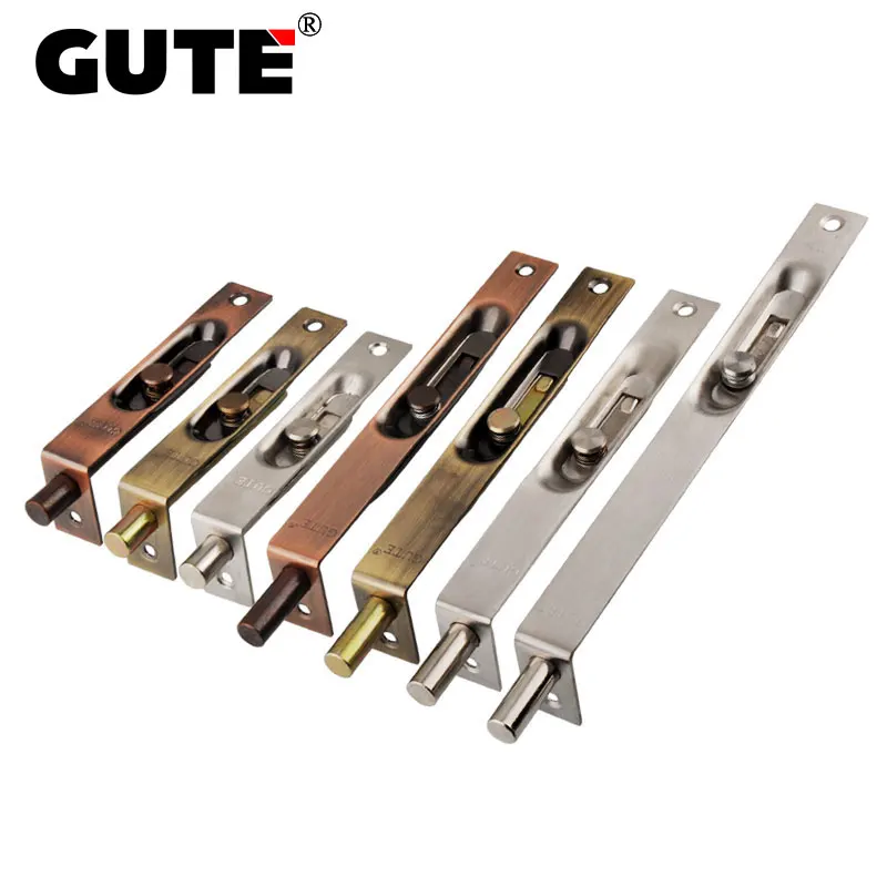 

GUTE 1Pcs 4/6/8 Inch Stainless Steel Hidden Door Bolt Security Guard Door Latch Sliding Lock Bathroom Bolt Dust Proof Tube