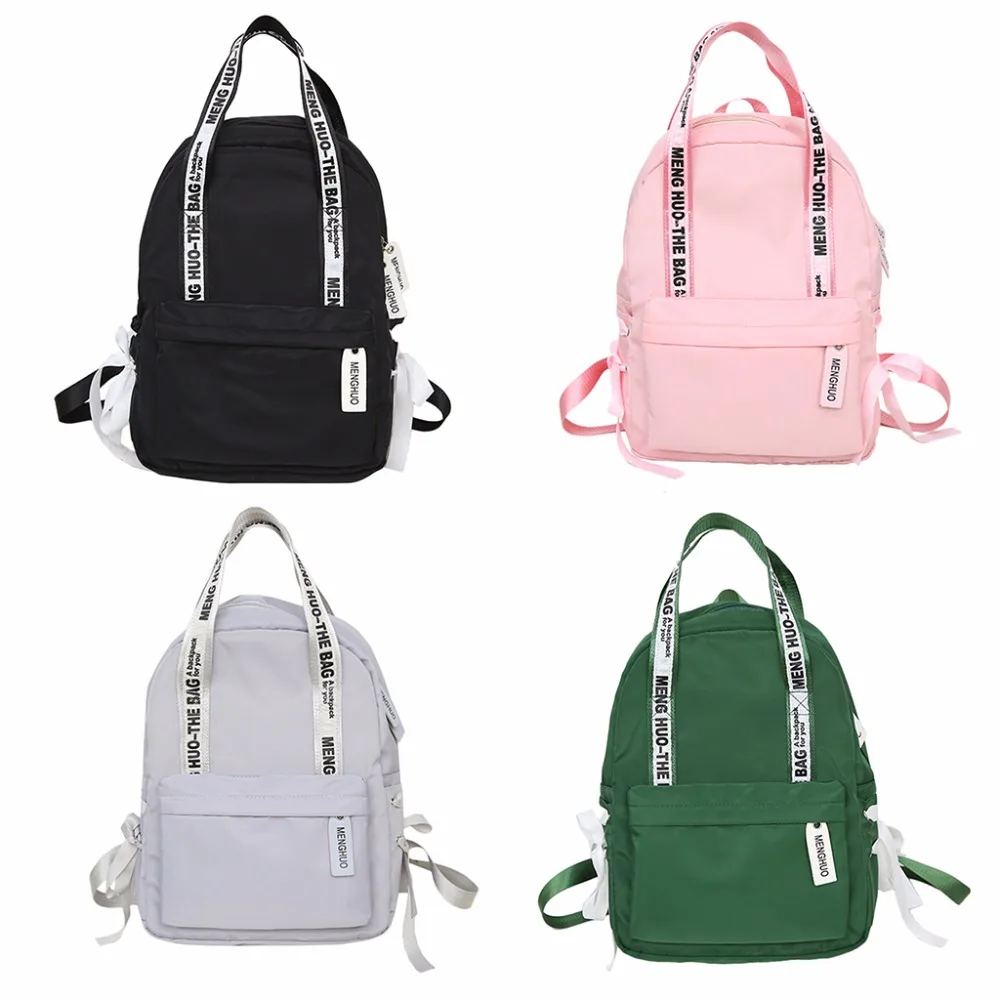 

MENGHUO Letter Print Girls School Bags For Teenagers Women Nylon Travel Backpack Daypack Preppy Style 2018 New