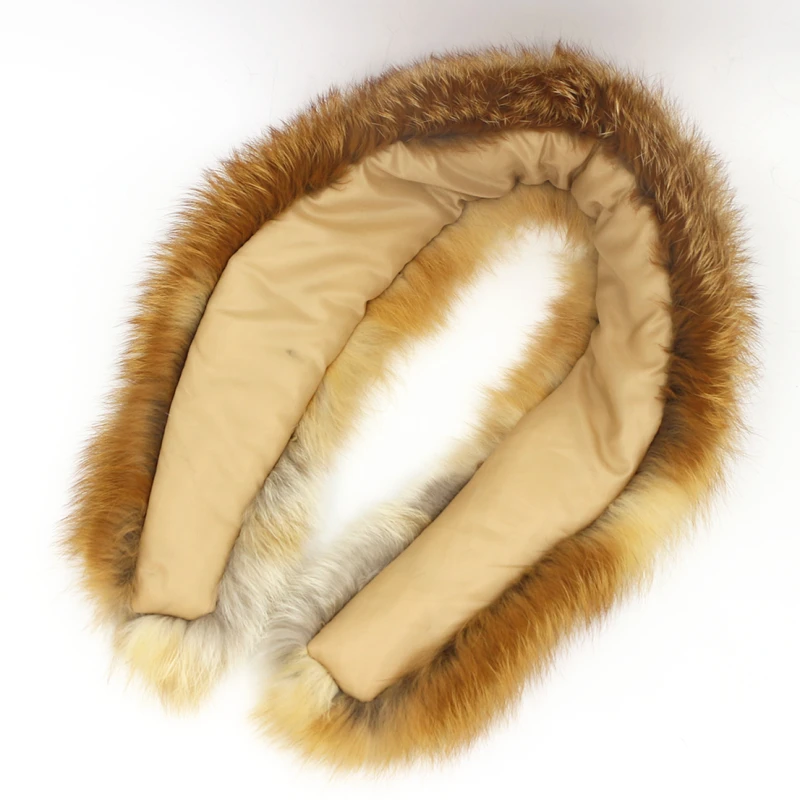 Русский Настоящий Лисий мех шарф 90 см женский натуральный Золотой Лисий шарф зимняя модная теплая одежда меховые аксессуары для женщин