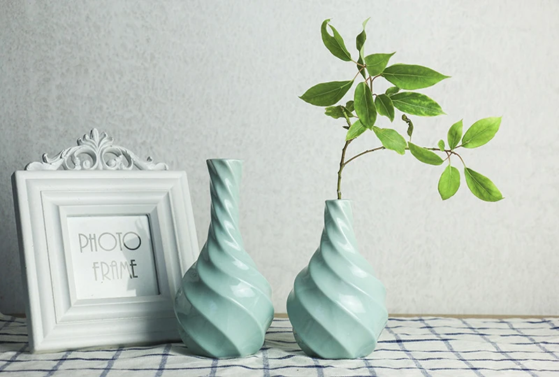 Креативный простой домашний офисный Декор многоцветный ручной работы керамическая ваза спиральной формы цветы для домашнего декора аксессуары S