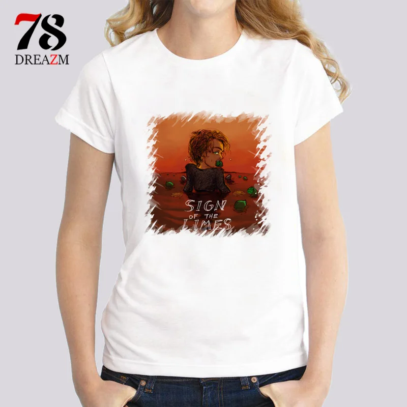 

Harry Styles sign of the times t-shirt female New women Spring Summer short sleeve O-Neck Pattern Fashion gril Casual
