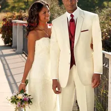 CustomizeGentleman Жених ivoly белый костюм смокинг Две кнопки Slim Fit на заказ мужской костюм WeddingTuxedo(куртка+ брюки+ жилет+ галстук