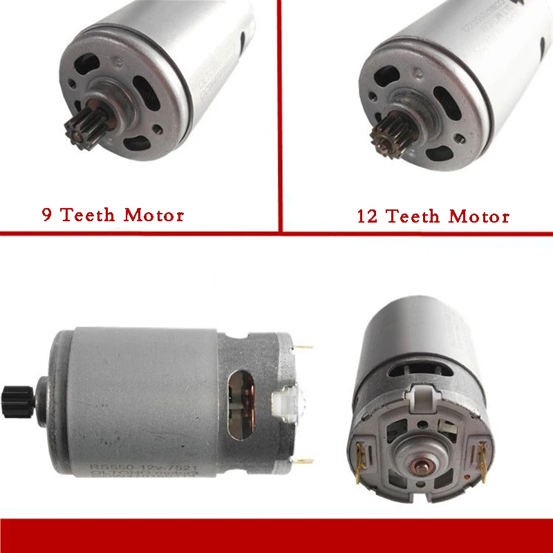 1 шт. 9/12 зубов 550 двигатель постоянного тока 10,8 В/12 В/14,4 В/16,8 в/18 в/21 в для электрического молотка зарядки дрель Электрический драйвер отвёртки