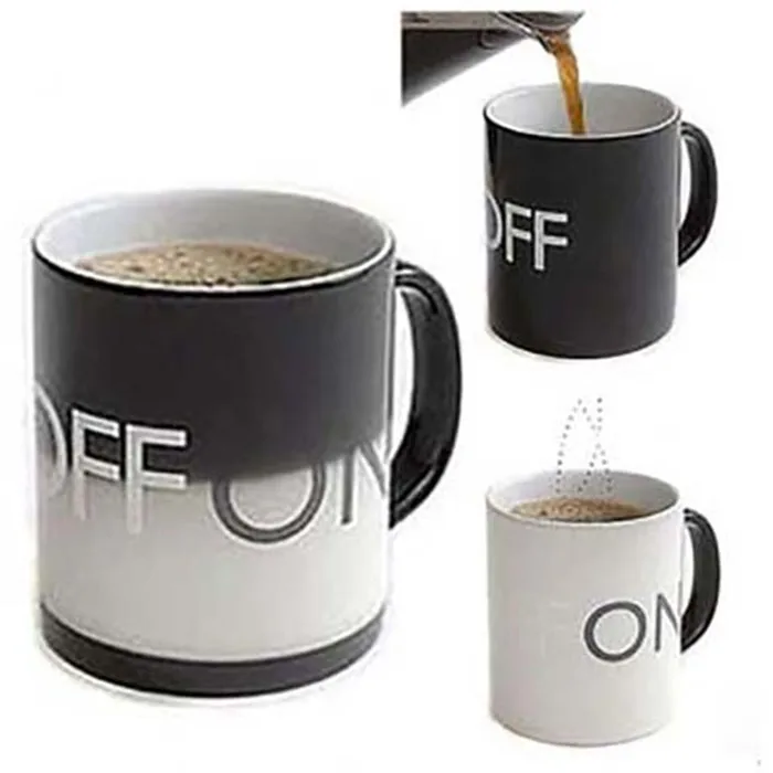 

Magic Color changing Coffee cup ON/OFF thermal discoloration ceramic cup magic switch water cup