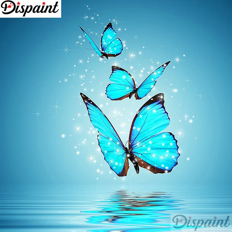 

Dispaint Full Square/Round Drill 5D DIY Diamond Painting "Animal butterfly" Embroidery Cross Stitch 3D Home Decor Gift A11057