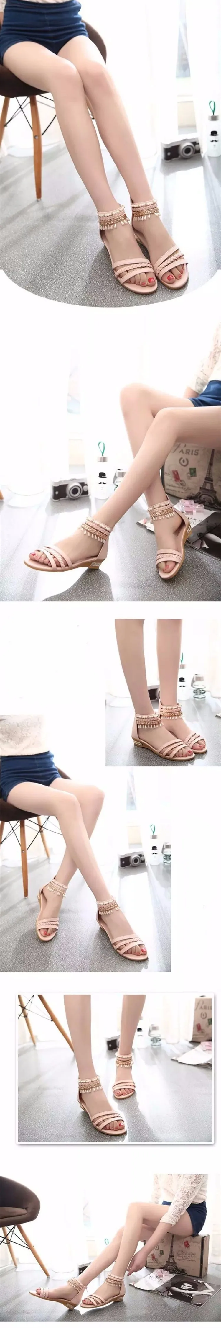Hot Sale 2016 Summer Sweet Fashion Roman Beads Woman Sandals Leisure Peep Toe Wedges Shoes Wild Comfortable Ladies Sandals DT141 (6)