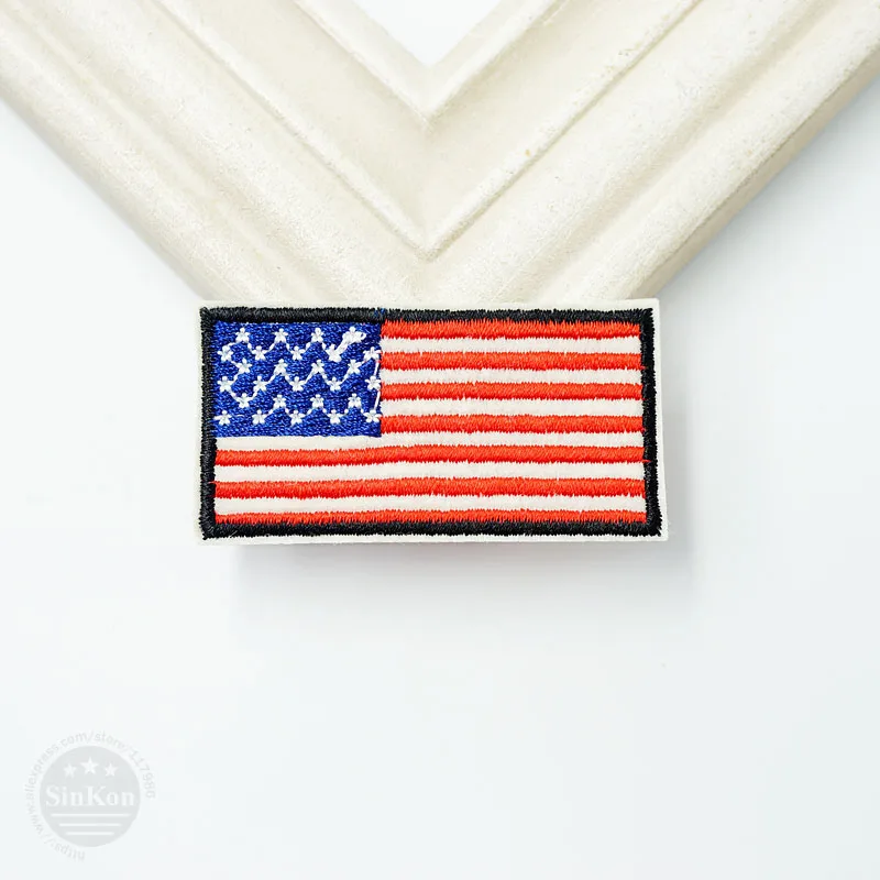 

American Flag (Size:3.0x6.0cm) Cloth Badges Mend Decorate Patch Jeans Bag Clothes Apparel Sewing Decoration Applique Patches