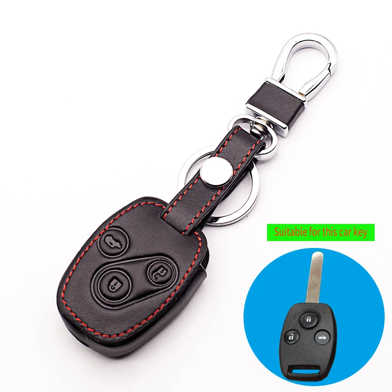 Чехол держатель для ключей из натуральной кожи 3 кнопки|key case for car|car key coverhonda car |