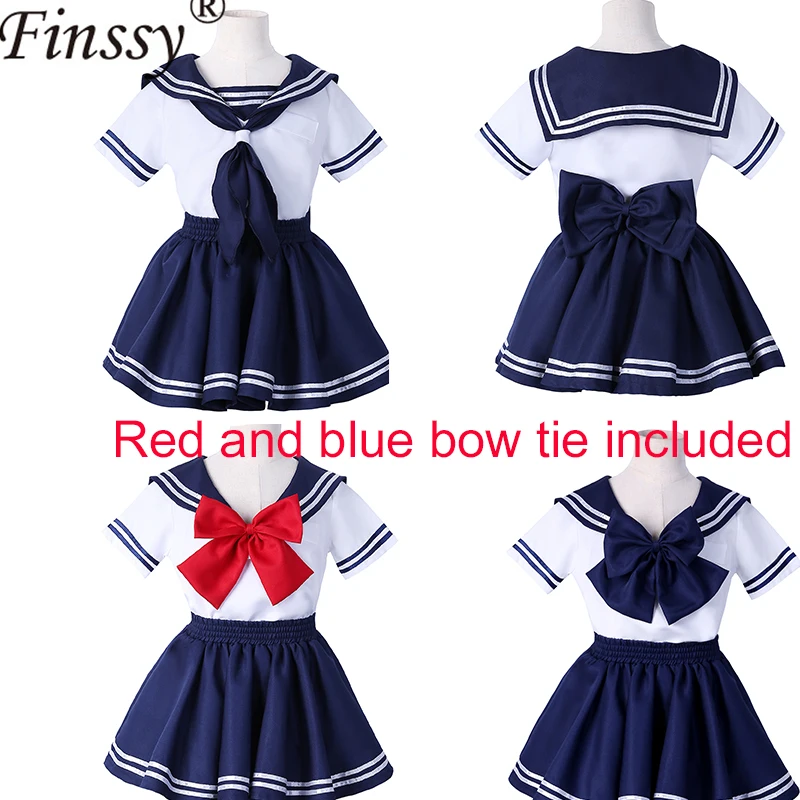 

Cute Kids Baby Girls Sailor Cosplay Costumes Bowknot Dress +tops Kawaii Lolita Sailor Uniform stage perform Halloween Costume