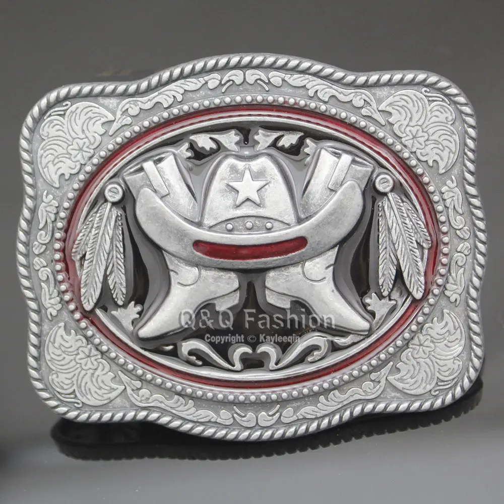 Ковбойская шляпа Stetson сапоги перьевая парча Западная Посеребренная Пряжка для