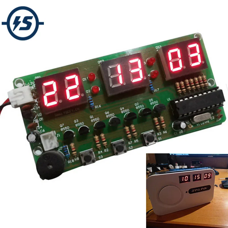 câble USB+étui Kit électronique D/'horloge Numérique 5V DIY à LED Suite horloge