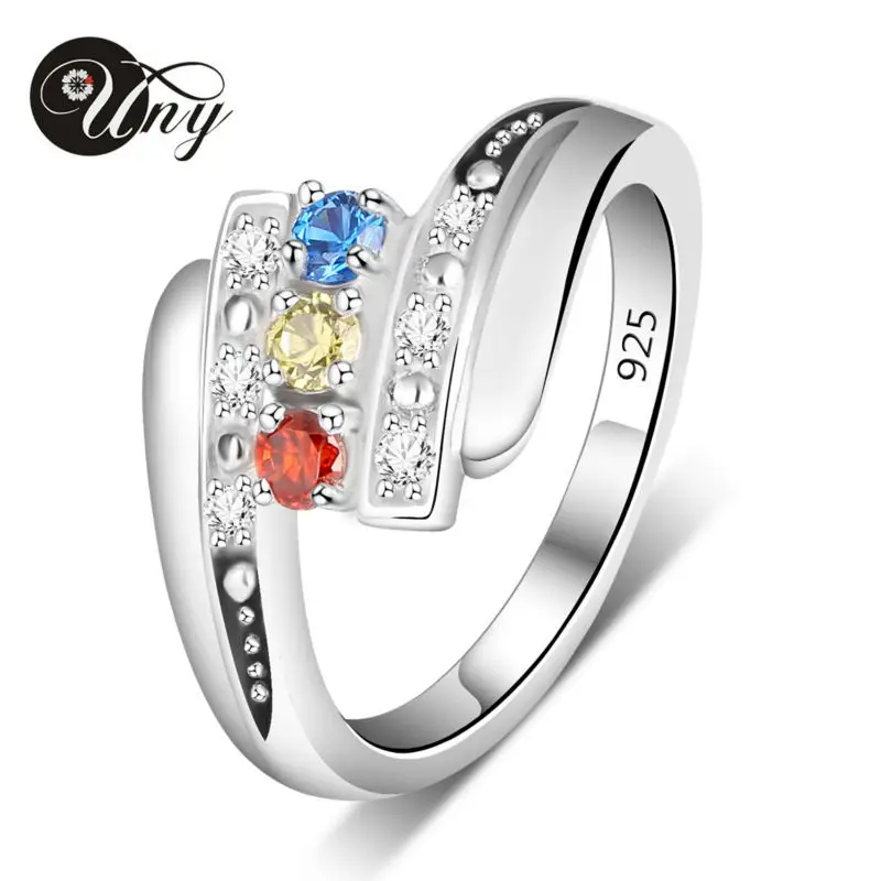 UNY Ring Mother Personalized Rings Anniversary Gifts Birthstone Ring