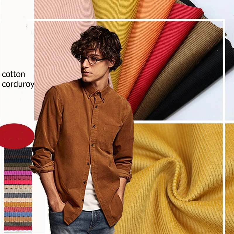 Cotton corduroy fabric fall and winter warm thick shirt fabrics 230gsm