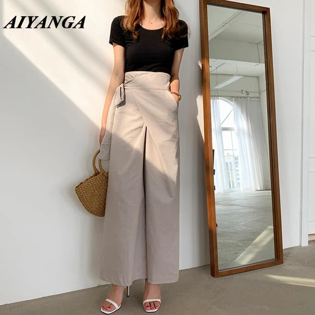 Linen work pants women sale