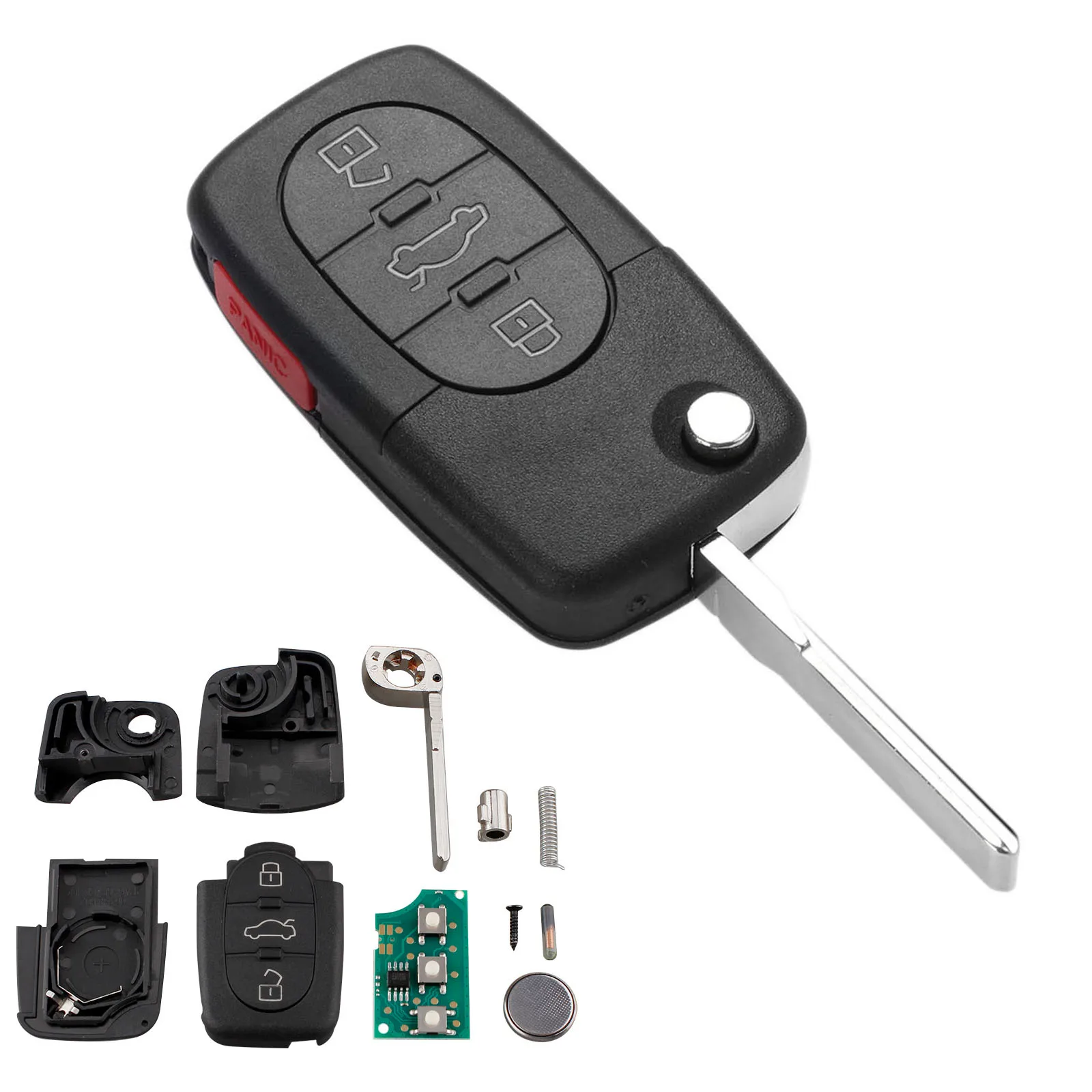 

3+1 Button 315MHz Car Remote Key 4D0837231E For Audi A4 A6 A8 Quattro S4 TT 2000 2001 2002 2003 2004 2005 ID48 Chip