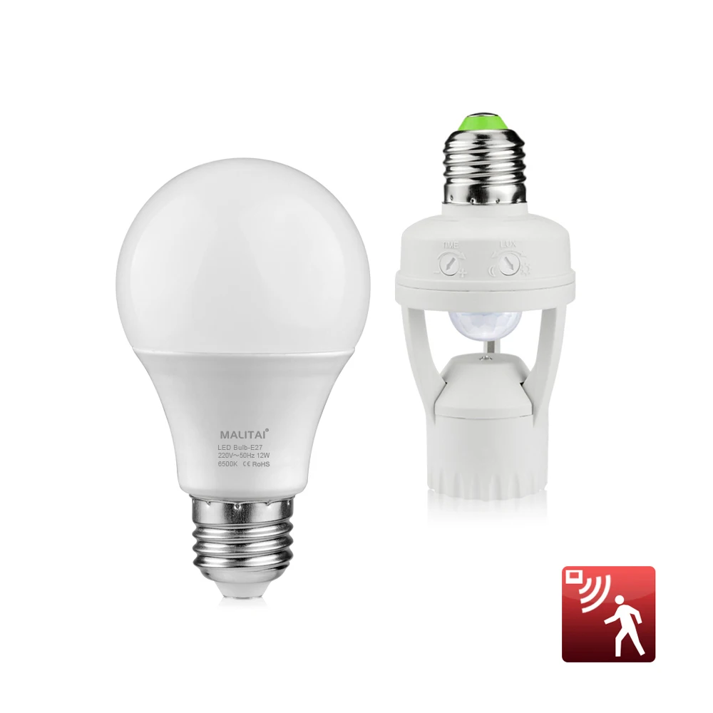 

Smart Motion Detector LED Light 220V Bulb + PIR Motion Sensor Lamp Holder DIY Kitchen Stairs Night Security Led Lamp Lighting