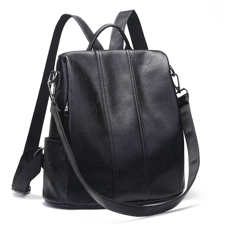 

KYYSLO Multi-function Security Genuine Leather Travel Bag Korean Version Of Wild Fashion Shoulder Bag Women's Backpack