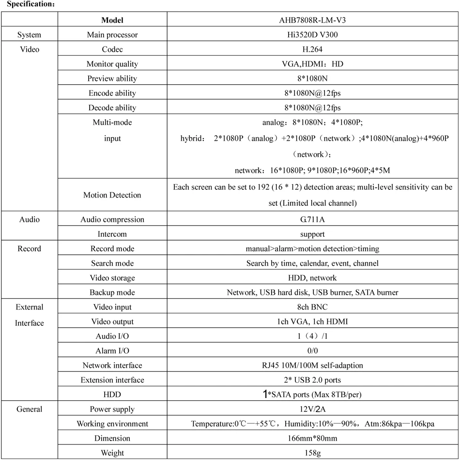 8 канальный 5 в 1 Dvr 8CH Гибридный видео регистратор H.264 CCTV безопасности XMEYE P2P Облако HDMI VGA для AHD Tvi Cvi аналоговая Ip камера