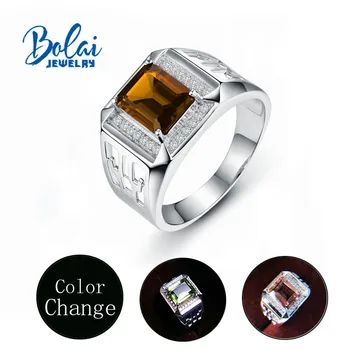 

Bolaijewelry,Men's Zultanite Color Changing Ring 925 sterling silver diaspore fine jewelry for Farther husband best gift