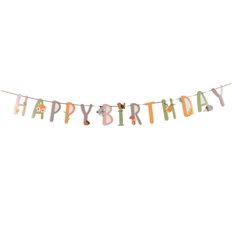 

Animal banner forest theme birthday letter string child birthday party wall decoration pennant decoration