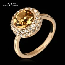 Увеличенные Кристальные кольца с кубическим цирконием, горячая распродажа, розовое золото, модные ювелирные изделия с кристаллами для женщин, Anel DFR298