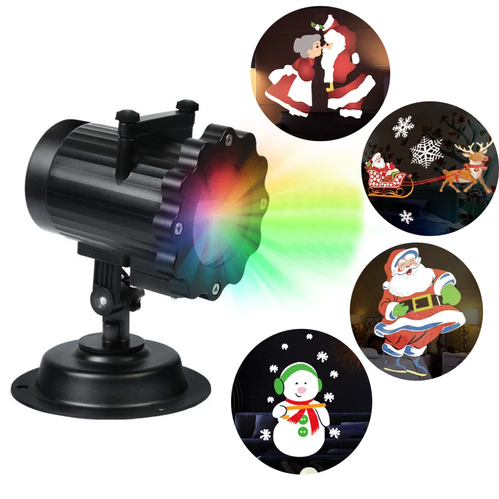 

Updated Animated Christmas Projector Lamp 4 pattern Outdoor Garden Landscape Projection Light Party Holiday Lighting