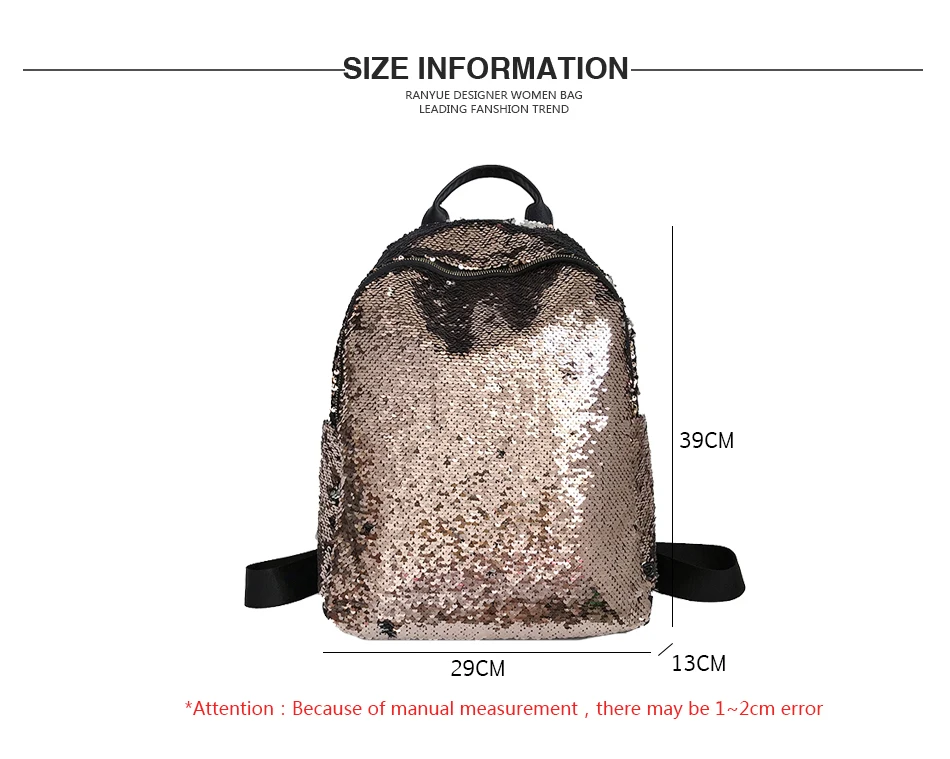 Женский рюкзак с блестками, Большой Вместительный рюкзак Mochila Feminina из искусственной кожи, рюкзак с блестками для девочек, дорожные сумки