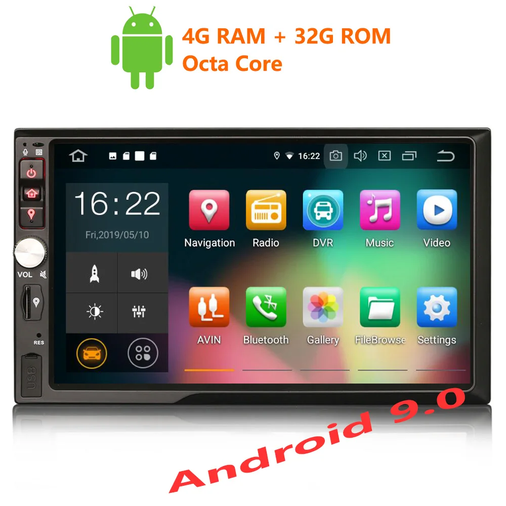 

Erisin ES7941U 7 inch Android 9.0 Octa Core 4GB RAM Car DVD Radio BT for universal cars
