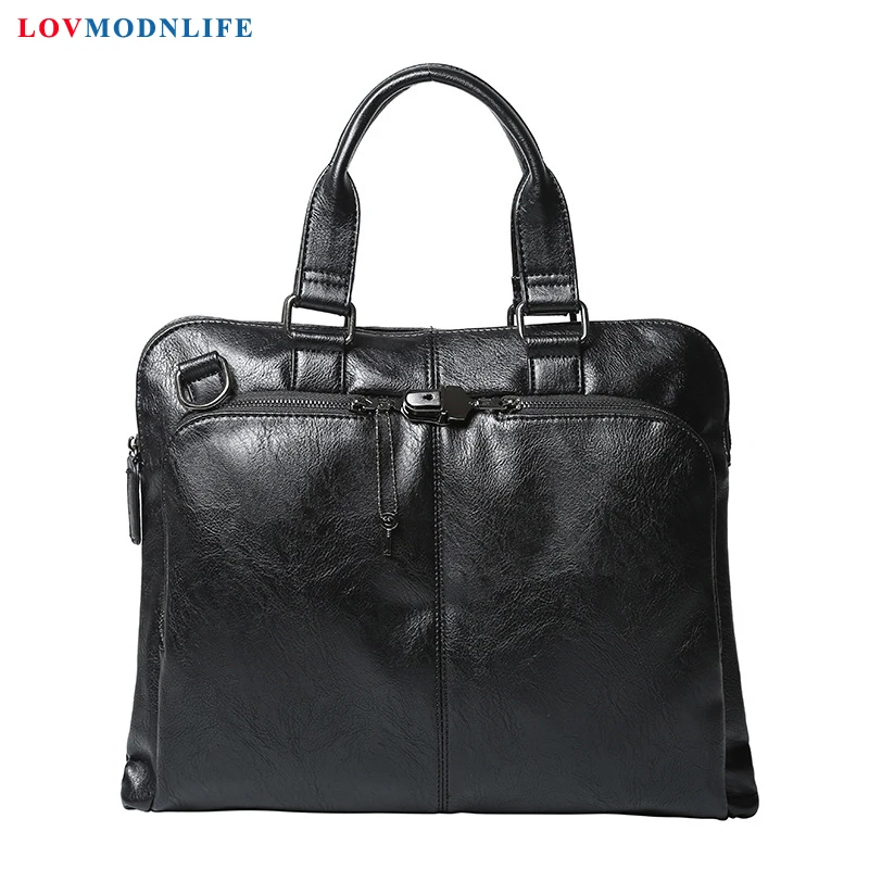 

Office Tote Bags For Man Briefcases Casual Men's Large Leather Laptop Shoulder Bag Mens Business Handbag Messenger Bags 2019 New