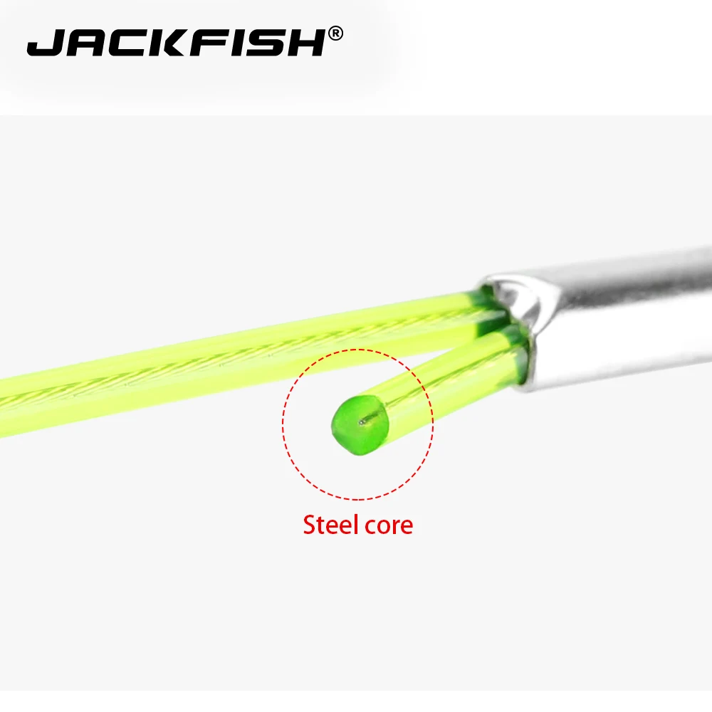 JACKFISH 3 M/5 M/8 M الصيد الاحتفاظ الحبال مع التخييم حلقة تسلق آمن قفل أسلاك الفولاذ خيط صيد الصيد معالجة أداة