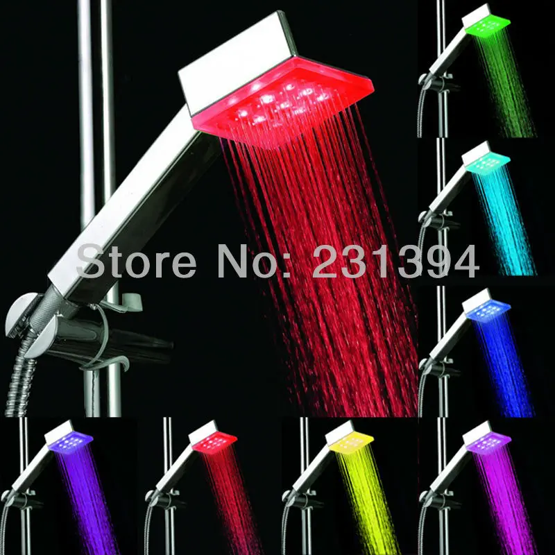 CY8008-A4 автоматический 7 цветов мигает светодиодный лейка душа Multi-Цвет воды питание Ванная комната светодиодный душ стороны главы - Цвет: 7 Colors