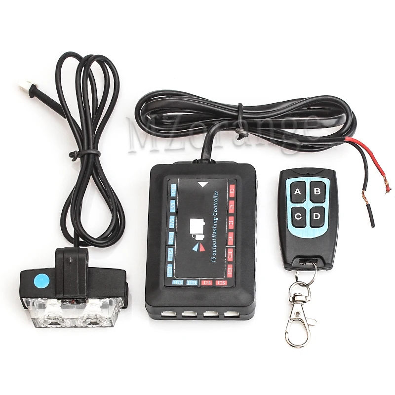  MZORANGE 16x2 LED Strobe Lights 32 LED Remote Control Wireless Car Grille Flash Lights Auto Warning - 32908549426