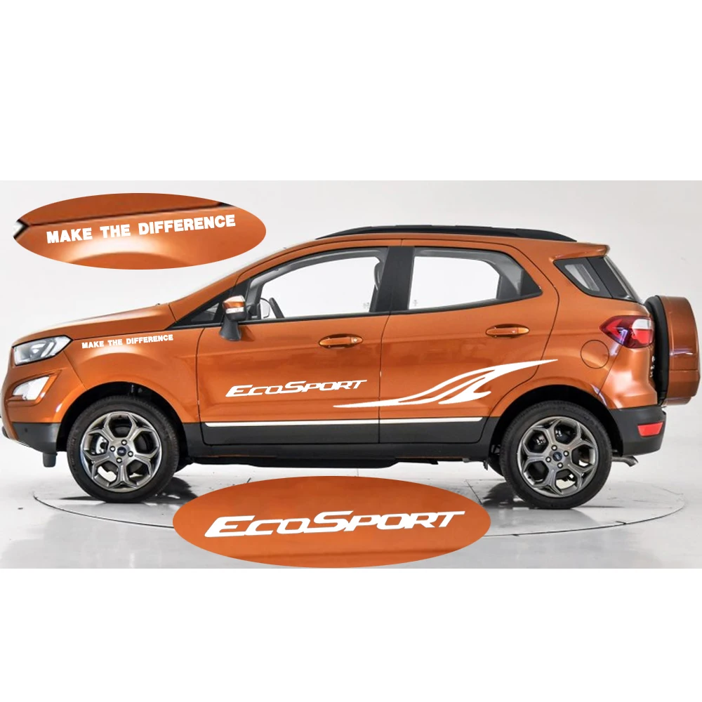 Наклейка с логотипом автомобиля для Ford EcoSport боковая наклейка на кузов автомобиля для хэтчбек седан внедорожник наклейки DIY украшения автомобильные аксессуары 180 см