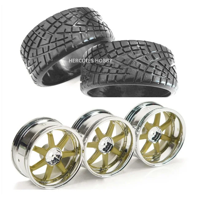 RC Drift Touring On road Car 110 Tires Wheels Rims Plastic 4sets Include RC Drift Touring On road Car 110 Tires Wheels Rims Plastic 4sets Include