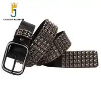 FAJARINA Unique Men's Women's Quality 3.8cm Unisex Retro New Design Tip Nail Punk Rock Hip Hop Belts for Men Women FBFAJA0272