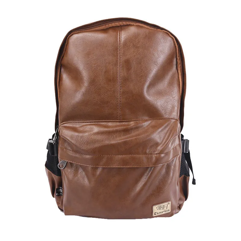 Brand Men Women PU Leather Vintage Backpack Fashion Leisure Teenagers Male School Day Rucksack Shoulder Laptop