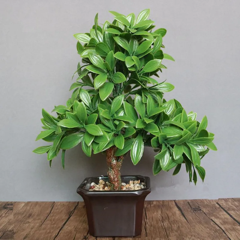 Flone Artificial Plant Potted Simulation Plastic Fake Flower Bonsai For Interior Decoration Office Home Bedroom Decoration (6)