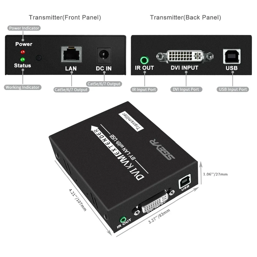 Удлинитель DVI на 120 м с поддержкой мыши мультимедиа|kvm extender|dvi extenderdvi dvi |