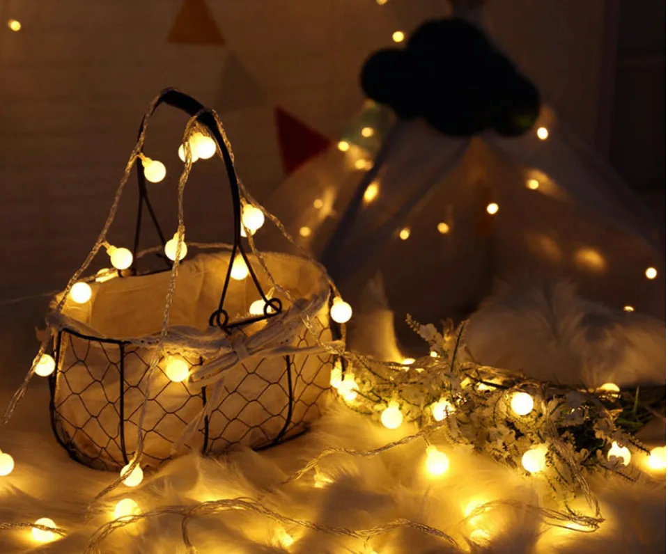 6M Fairy Garland LED Ball String Lights Waterproof For Christmas Tree Wedding Home Indoor Decoration AAA Battery Powered 1