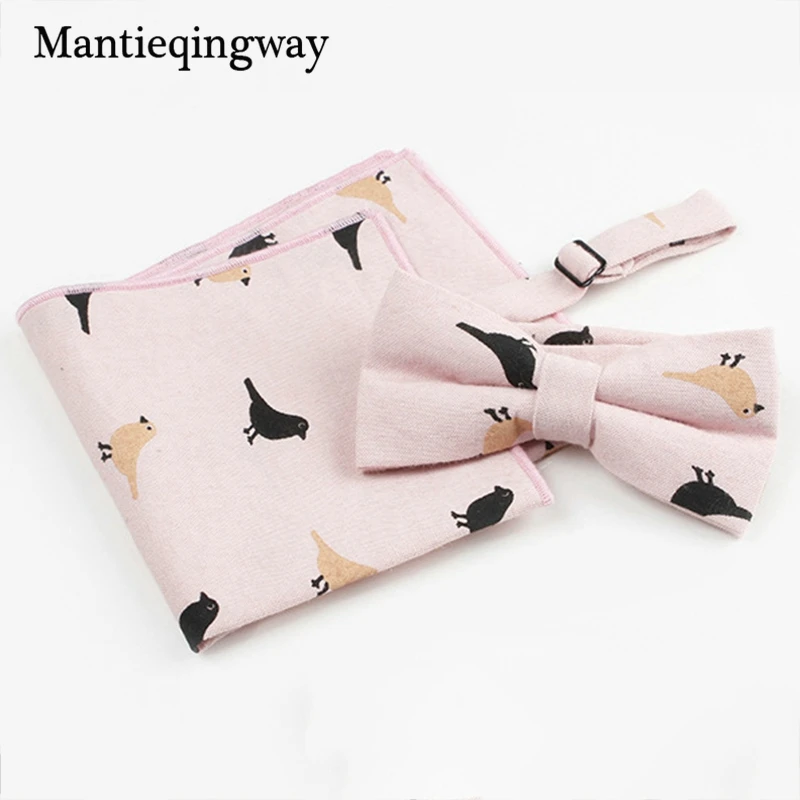 Mantieqingway модные хлопковые Свадебные Hanky + галстук бабочкой набор для мужчин Высокая качественный носовой платок шейный платок s интимные АК