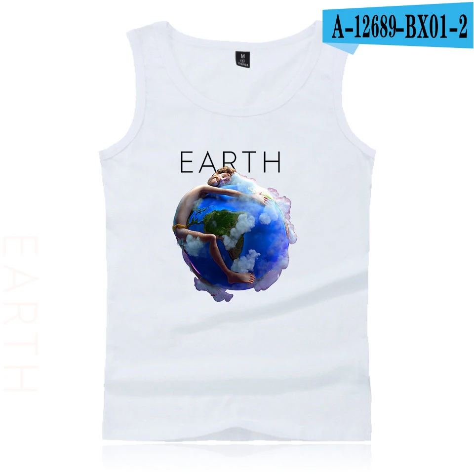 Летний топ на бретелях s LIL DICKY earth с принтом каваи без рукавов Женская и мужская одежда горячая Распродажа K-pops майка - Цвет: Армейский зеленый