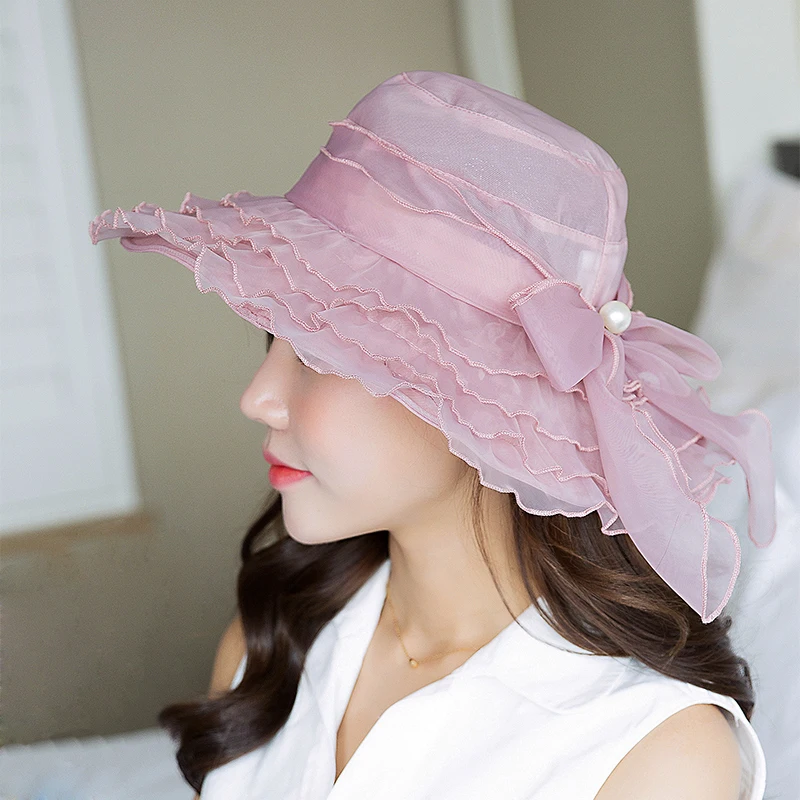 Chapeau Femme Soleil Ete Anti UV En Organza Chapeau Mariage Femme Chic