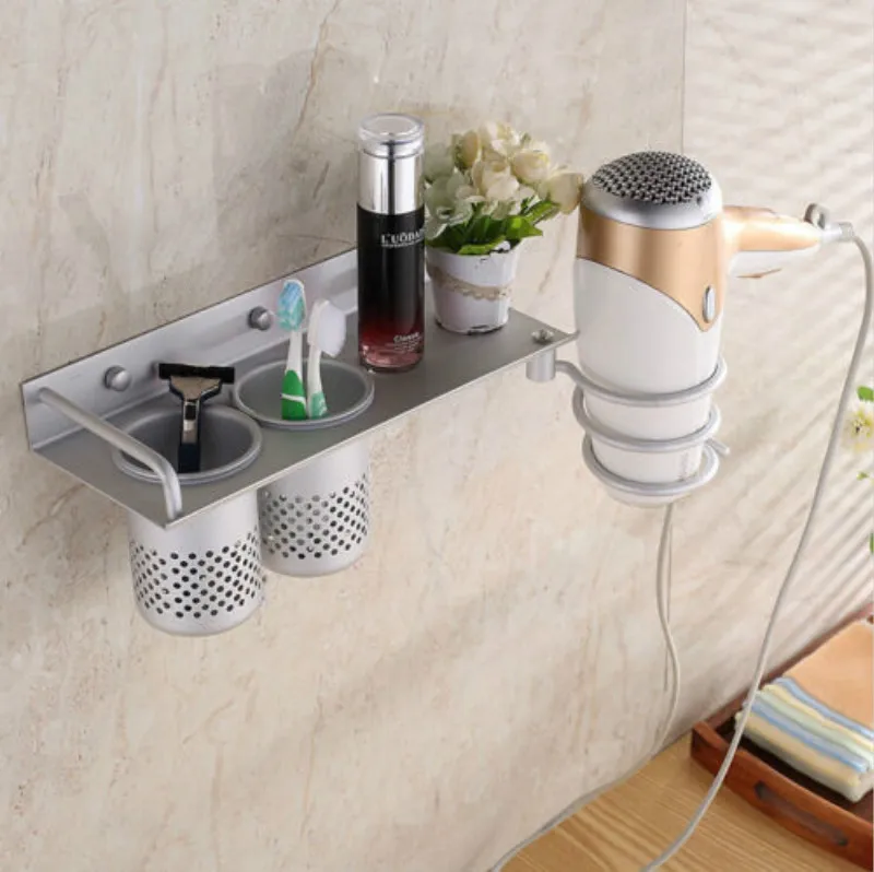 

Hair Dryer Storage Rack Holder Wall Mounted Comb Stand bathroom/bedroom Use