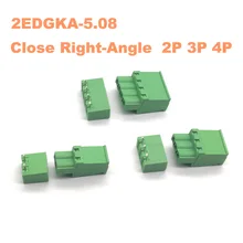 

50Sets Pitch 5.08mm 2P/3P/4P 2EDGKA 2EDGRC Screw Plug-in Terminal Block Right angle Pluggable Connector 5.08mm pitch 2p 3p 4p