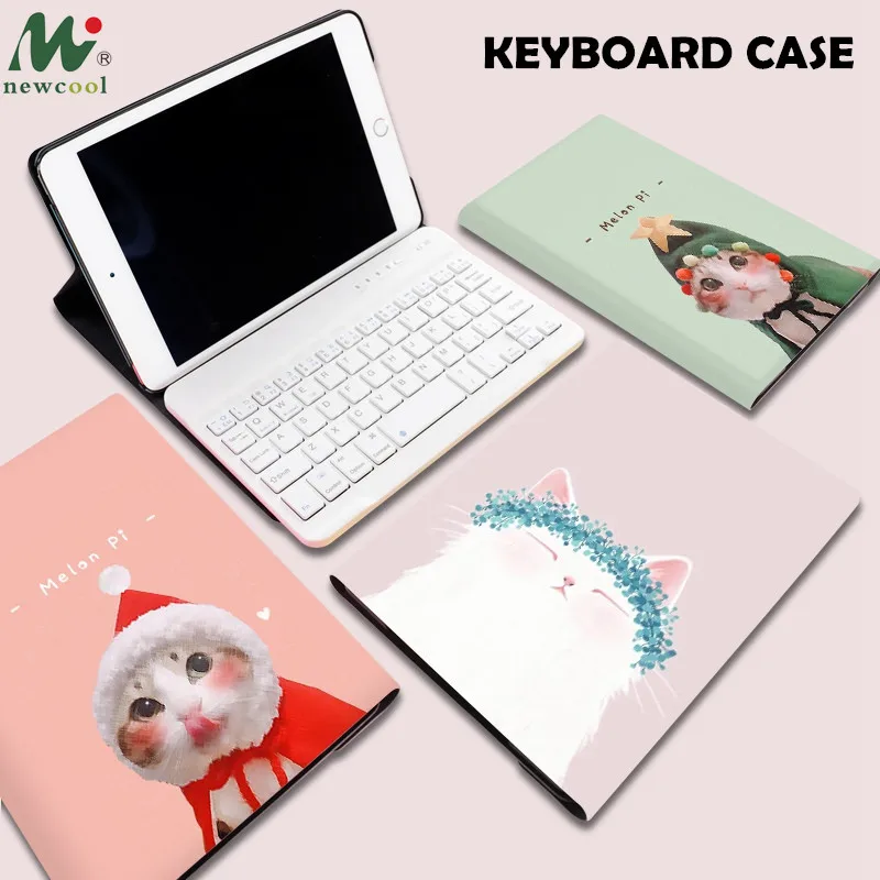 

Cute CAT Magnet Flip Cover For iPad Pro 10.5 Air Air2 Mini 1 2 3 4 Tablet Bluetooth Keyboard Case cover for iPad 9.7 2017 2018