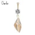 Chandler 1 шт. модный сексуальный пирсинг для пупка ногтей украшения для тела Орхидея цветок кулон кристалл 316L кольца для пупка